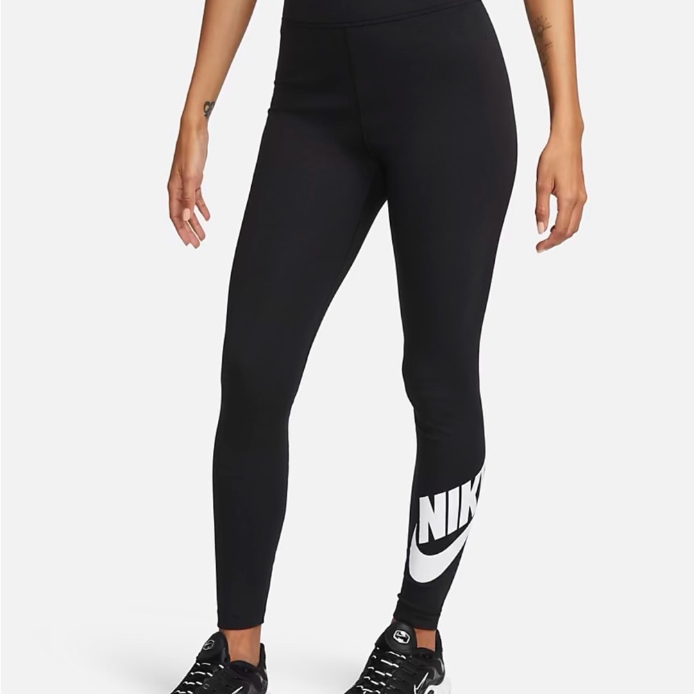 Nike Women's Black and White Logo Leggings